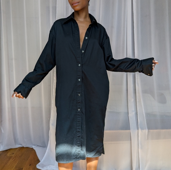 Uniqlo U Black Shirt Dress | Size S - Picture 4 of 8